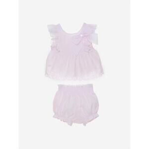 NEW PATACHOU baby girl blouse and short set with bows in pink
